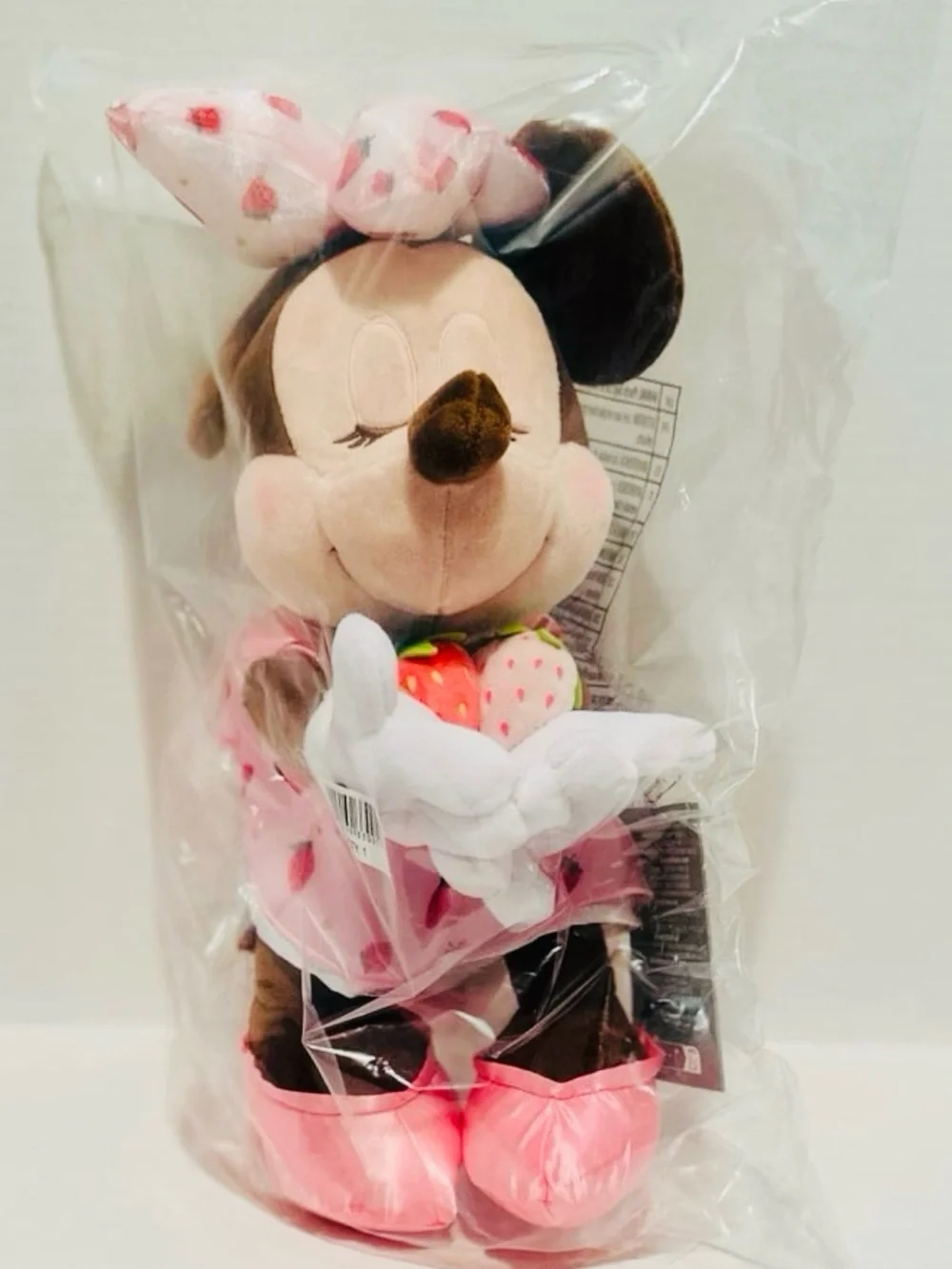 Disney Store Japan NWT Minnie Mouse Strawberry 10” Plush